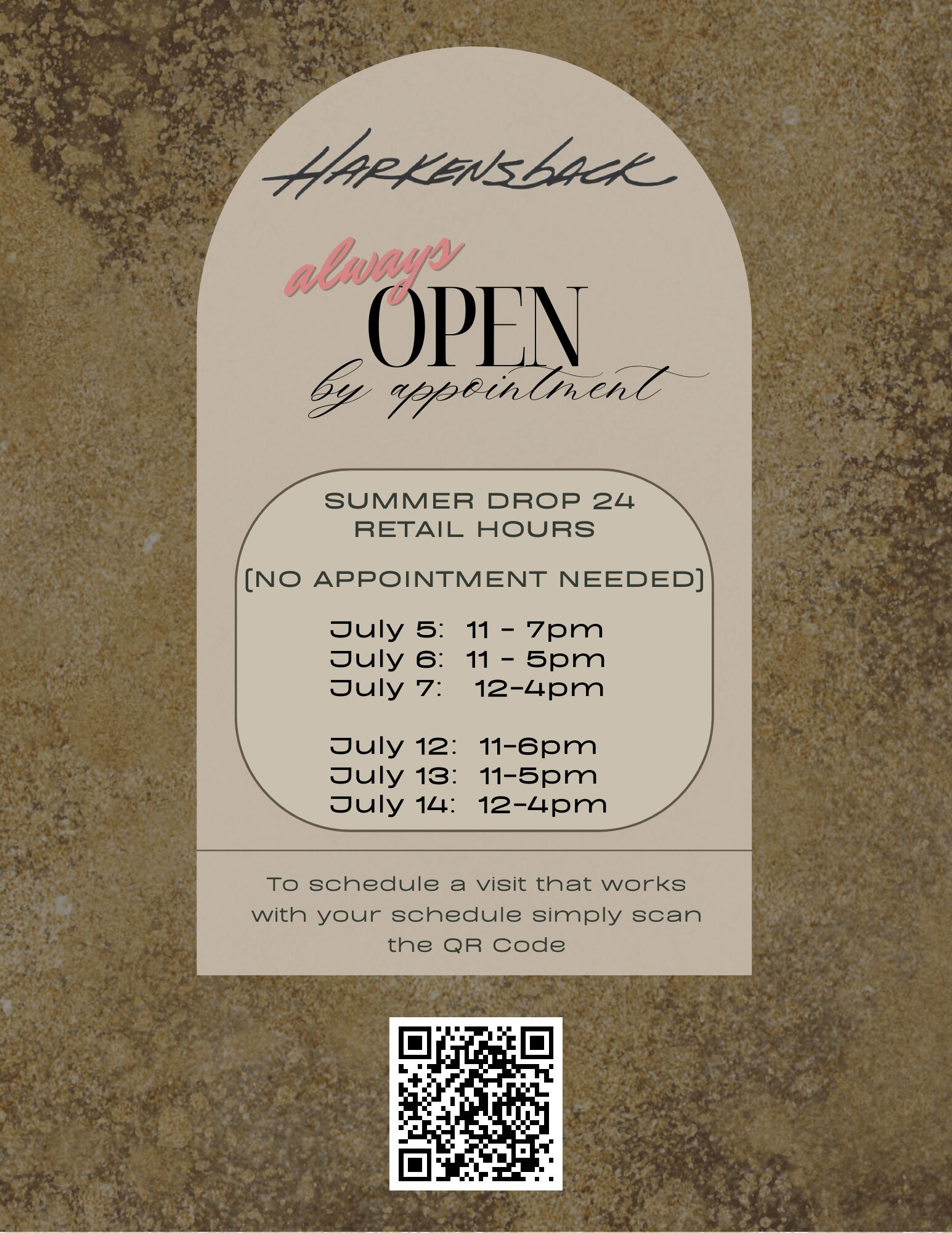 Image for Harkensback store hours.